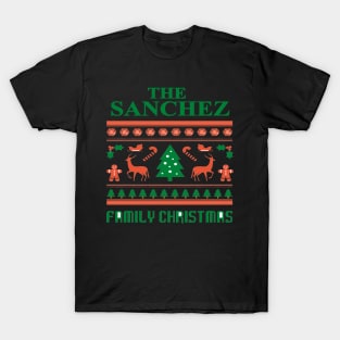 Family Christmas - Groovy Christmas SANCHEZ family, Family Christmas T-shirt, Pjama T-shirt T-Shirt
